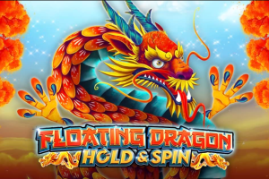 Recurso de giros grátis ativado no jogo Floating Dragon com dragão e lanternas chinesas.
