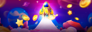 Galax Burst da JDB, apresentando um design futurista e elementos espaciais vibrantes.